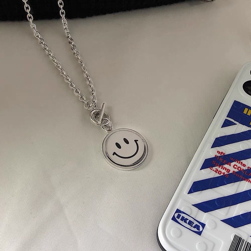 Dây chuyền xoay 2 mặt cười buồn khoá OT thép không gỉ