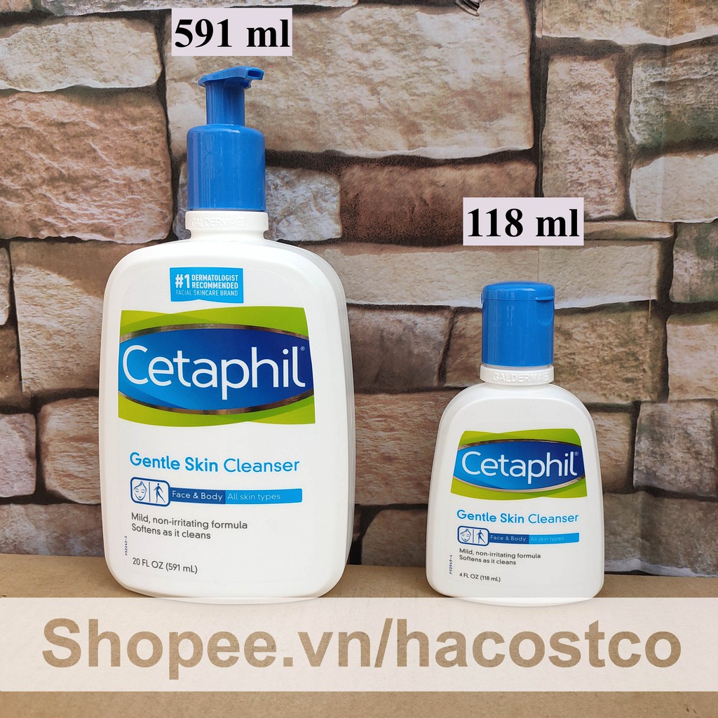 Tách Set - Sữa Rửa Mặt Cetaphil Gentle Skin Cleanser Cho Mọi Loại Da 591ml và 118ml của Mỹ - Face & Body