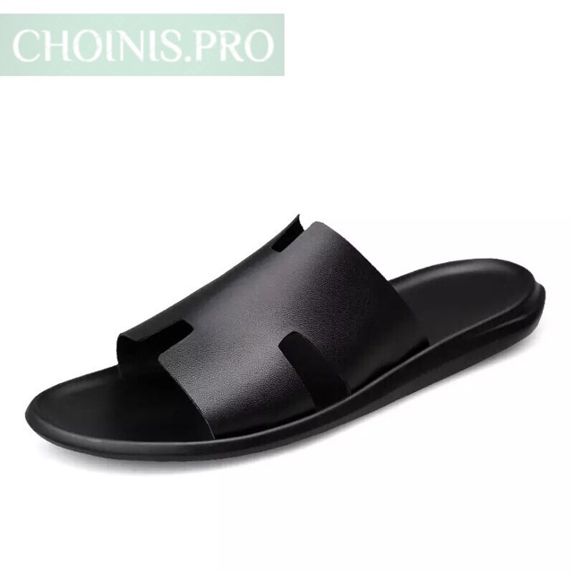 Dép da nam chữ H đế cao su sản xuất tại Xưở