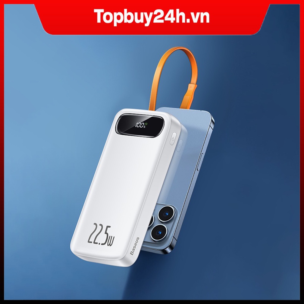 Pin Dự Phòng 10000mAh/20000mAh Sạc nhanh PD 20W / 22.5W Baseus Cáp tích hợp cho iPhone 13 Pro Max Xiaomi