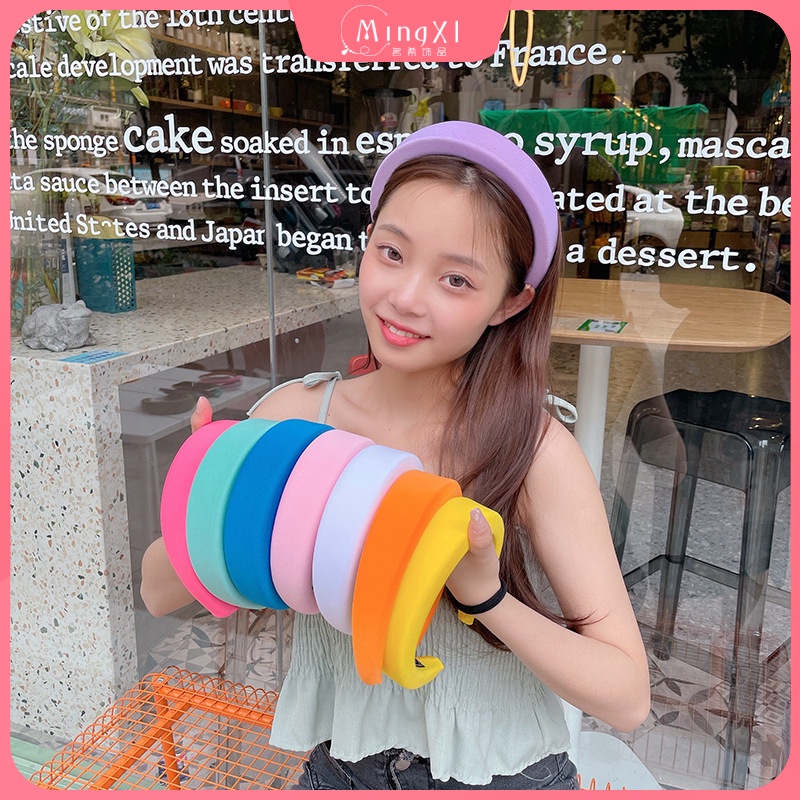 Băng Đô Rửa Mặt Bằng Xốp Màu Kẹo Phong Cách Hàn Quốc Thời Trang Cho Nữ