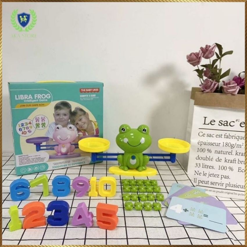 Bộ Ếch Cân Bằng Toán Học LIBRA FROG, Đồ Chơi Giáo Dục Thông Minh cho bé hỗ trợ học toán hiệu quả , AKA Store