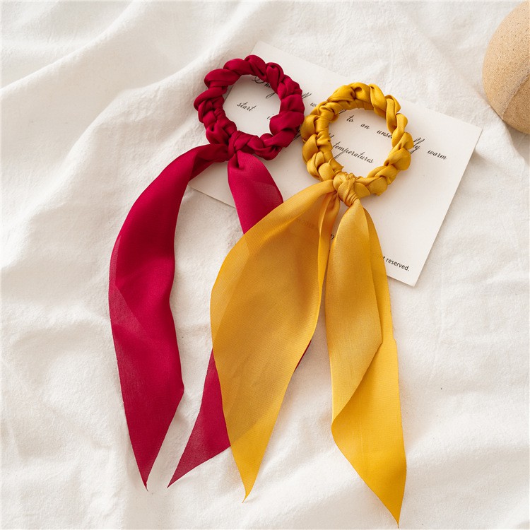 [NowShip2h] Cột Tóc Nơ Scrunchies Thắt Nút Chất Liệu Silk Mềm Mại Thanh Lịch HOT TREND   - Mã DT011