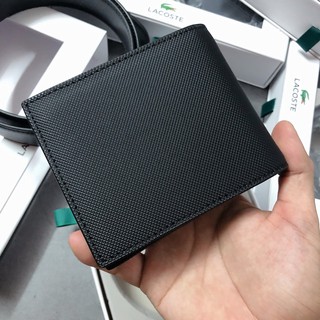Set Lacoste ví + nịt chéo nửa nhám - S146
