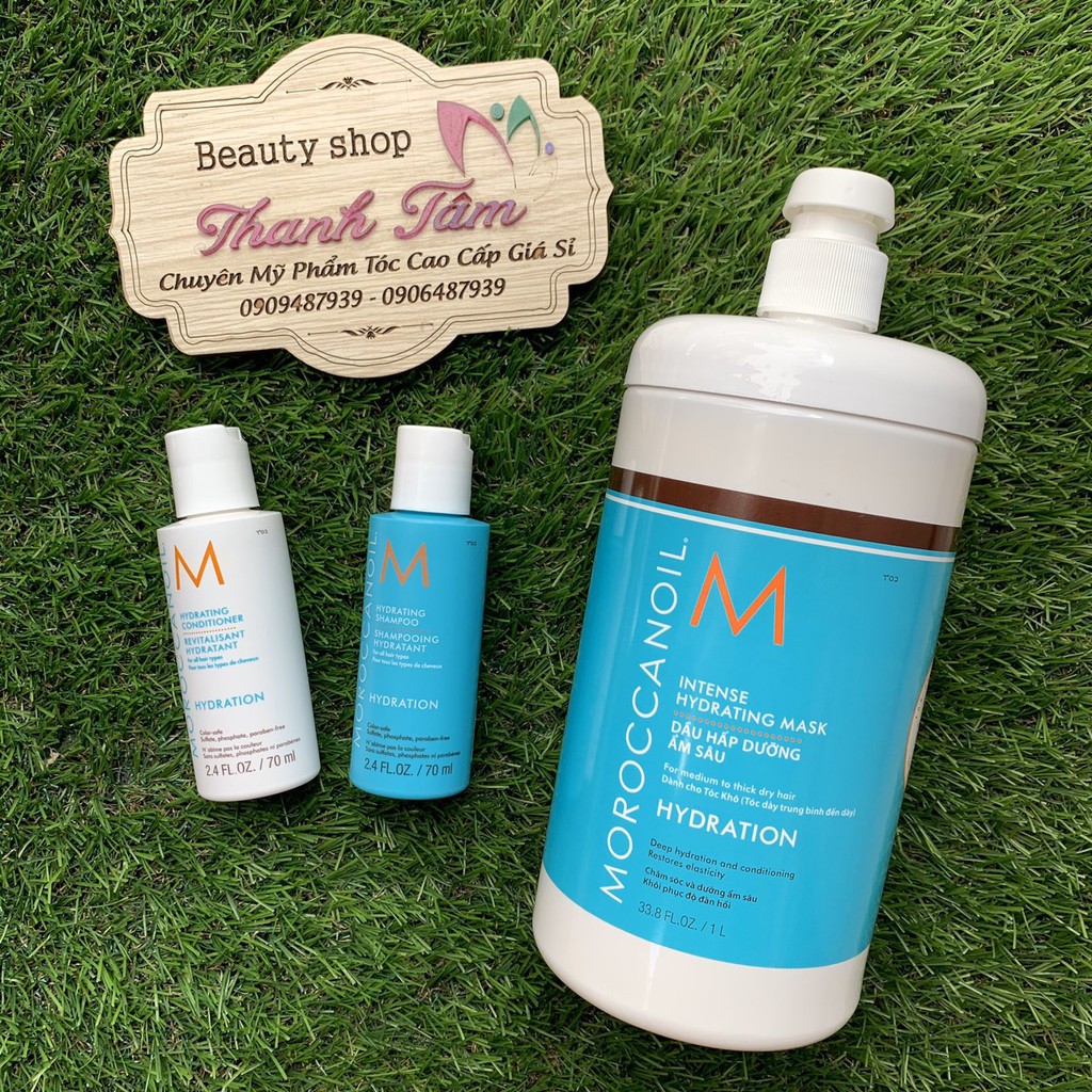 Hấp ( ủ ) dưỡng ẩm sâu Intense Hydrating Mask Moroccanoil 1000ml (tặng kèm gội xả Moroccanoil dưỡng ẩm 70ml/70ml)