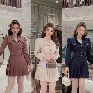 đầm vest xếp ly