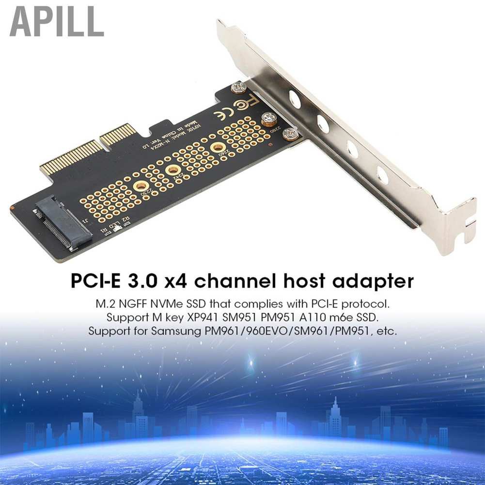 Card Chuyển Đổi Apll Pci E 3.0 X4 Sang Nvme M.2 Ngff Ssd Adapter For 2230 2242 2260 2280 Support Windows / Linux / Os X