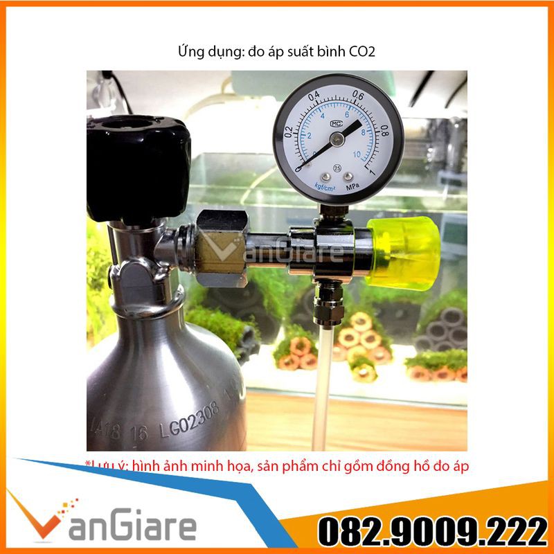 Đồng hồ đo áp suất khí nén, bình CO2 hồ cá, bộ lọc hơi 1MPa MC