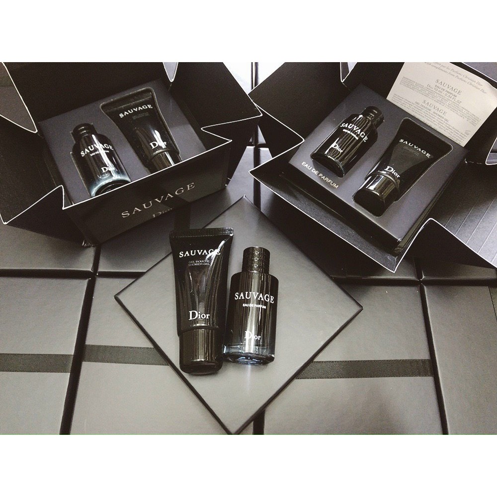 Set Nước hoa mini Nam Dior Sauvage EDP 10ml + sữa tắm 20ml limited hiếm