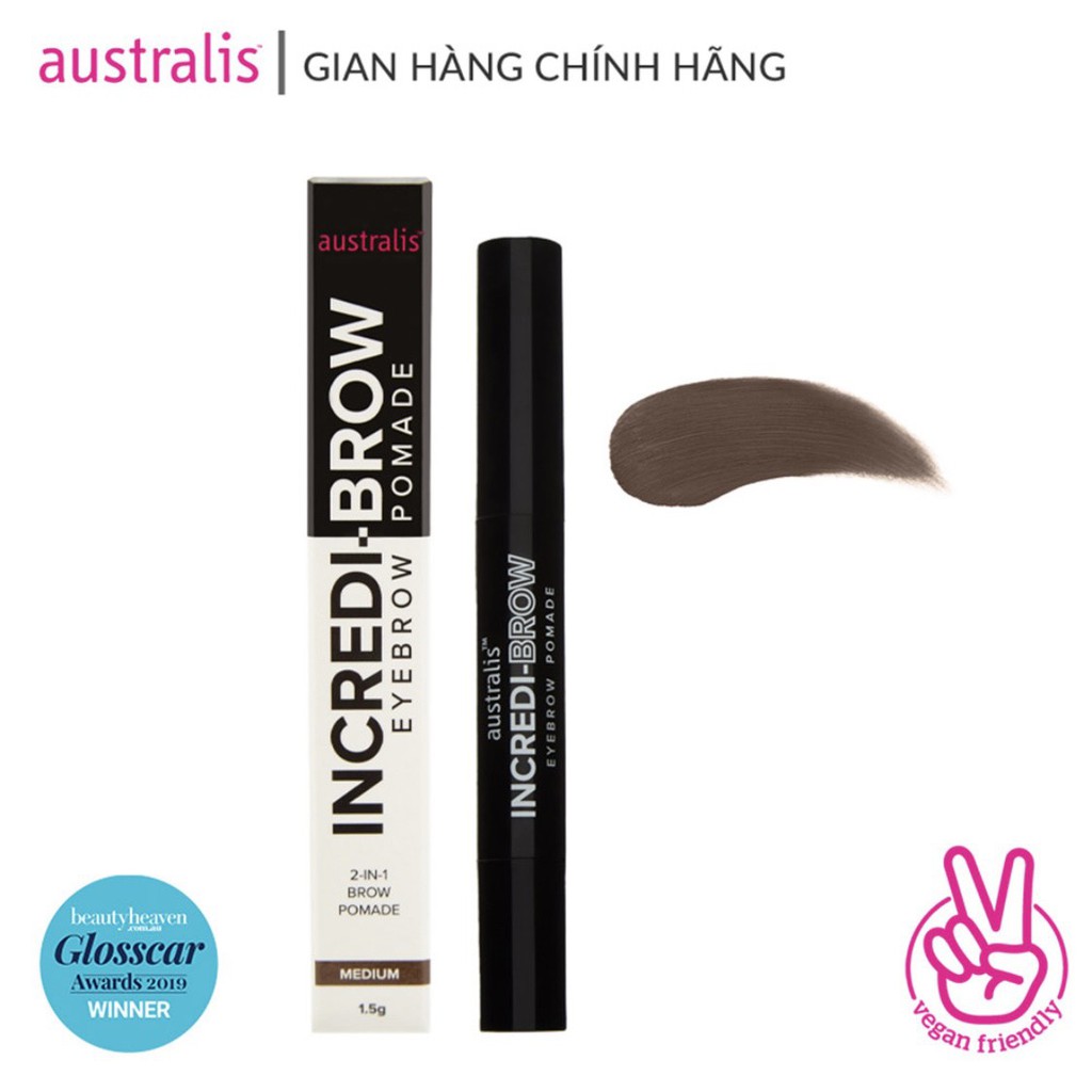 Bình Kẻ Chân Mày Dạng Kem Màu Nâu Đậm- Nâu Sáng Incredi Brow Eyebrow Pomade  Australis