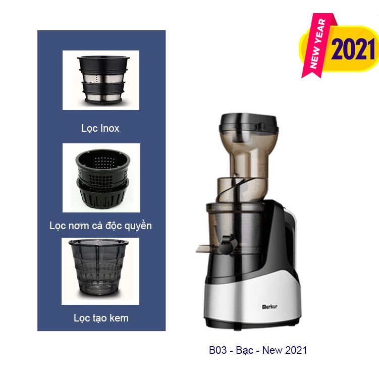 [Hàng có sẵn] Máy ép chậm trái cây, máy ép chậm hoa quả Merkur B03 chính hãng - mẫu mới 2022