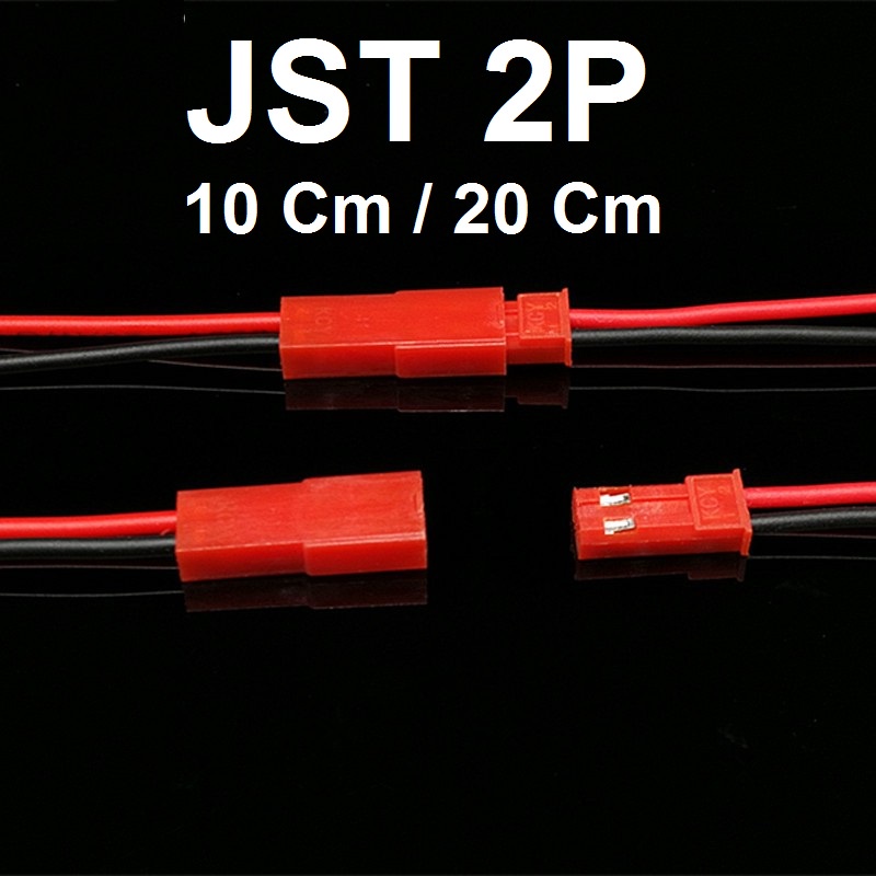 Cặp dây Cáp JST 2P - đực cái độ dài 20cm / 10cm 30cm jack nối nhanh cho pin dây silicone chịu nhiệt cắm rút nhanh JST