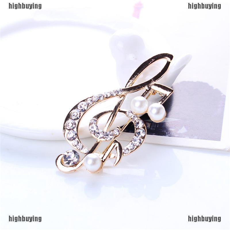 Ghim Cài Áo Hình Nốt Nhạc Đính Đá Nhân Tạo Thời Trang Cho Nữ