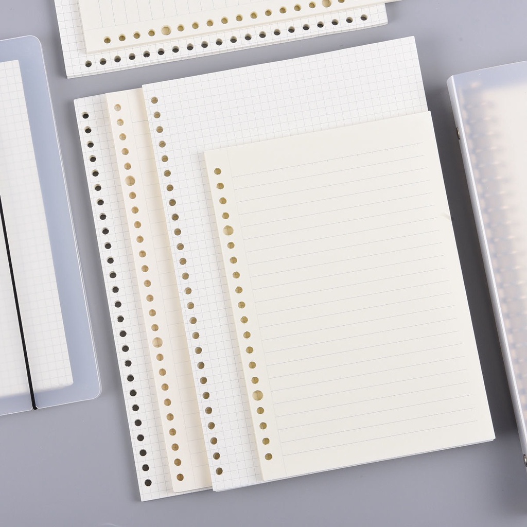 Set sổ bìa còng A5 20 còng Béo shop full items binder kim loại bìa nhựa giấy refill caro line 100gsm có thể thay giấy