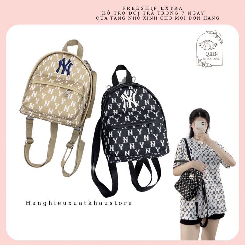 Balo MINI MLB ,Túi đeo chéo MONOGRAM MINI BP BLACK full tag