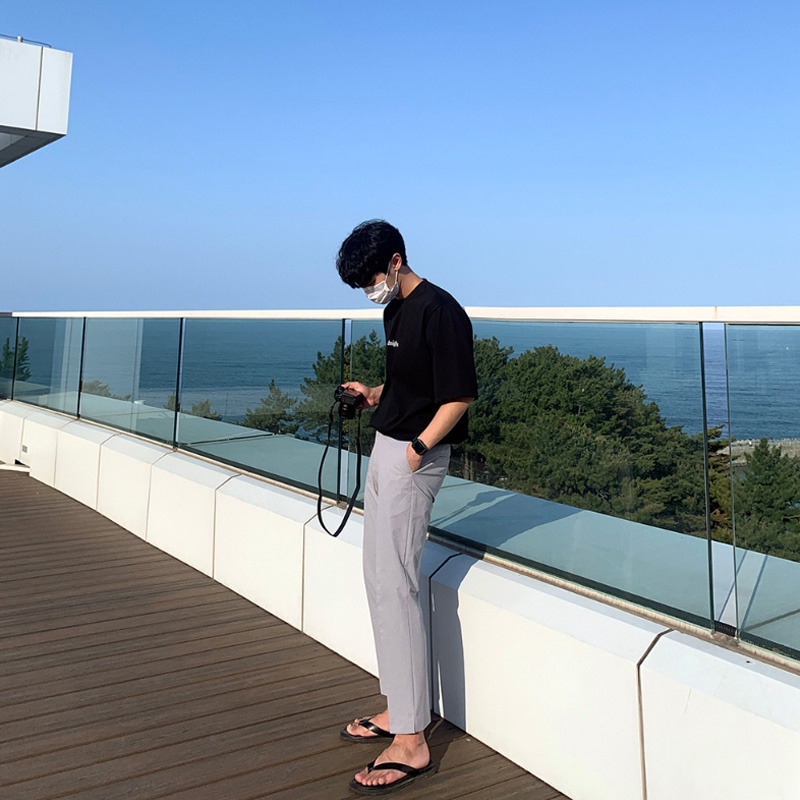 Áo Thun Đen Cổ Tròn Tay Ngắn Dáng Rộng In Họa Tiết Đơn Giản Thời Trang Mùa Hè Cho Nam Size M-8XL