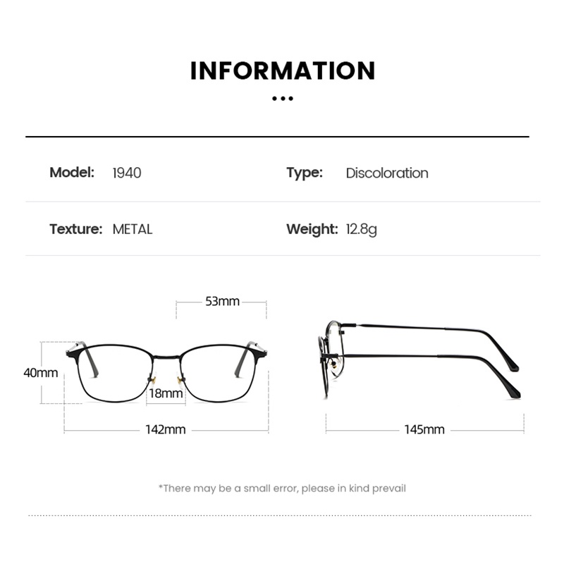 Mắt kính PLAMIS chống bức xạ bằng kim loại chống ánh sáng xanh cho nam nữ