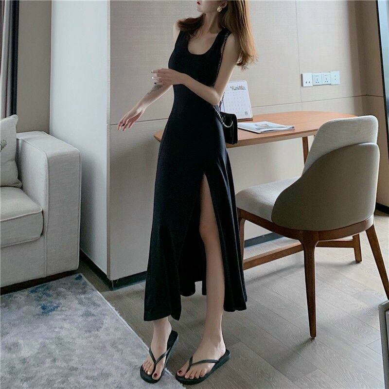 Váy Maxi Đi Biển, Maxi Body Thun Màu Đen - Đầm Thun Dài Du Lịch - Maxi Dress Siêu Đẹp Siêu Sang