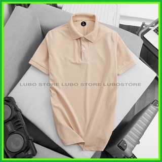 Áo thun nam polo cổ trụ trơn màu da