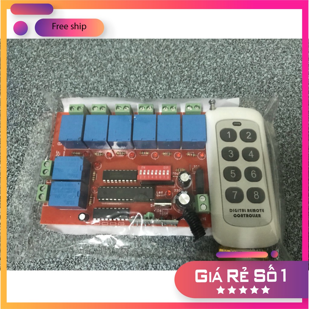 MẠCH ĐIỀU KHIỂN TỪ XA RF 315MHZ, 8 KÊNH 2 CHỨC NĂNG
