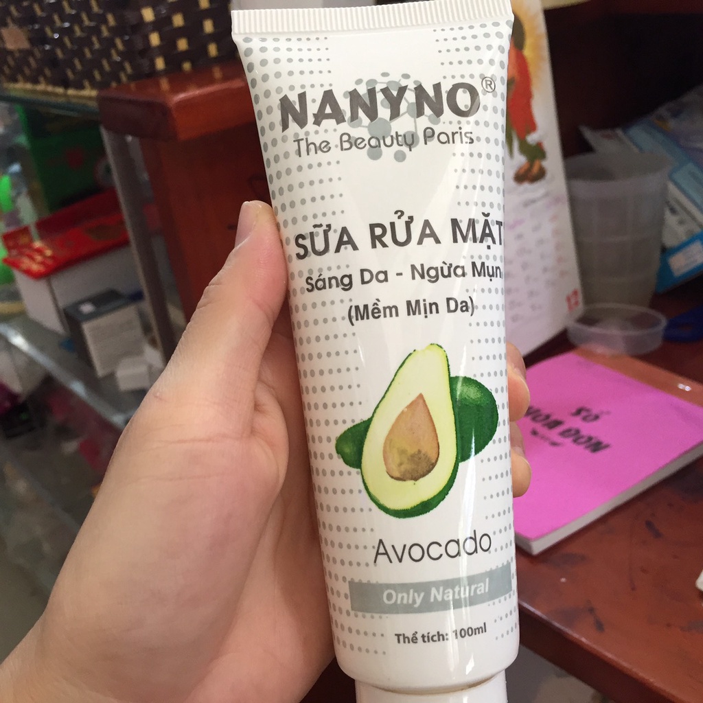 Sữa rửa mặt nanyno 100ml sáng da mềm mịn da ngừa mụn (trái bơ)