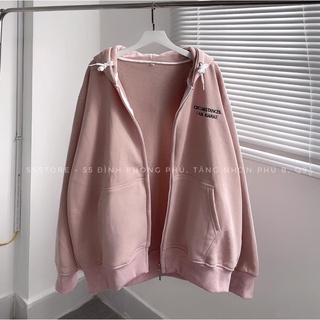 Áo khoác nỉ zip circums màu hồng ảnh thật ssstore