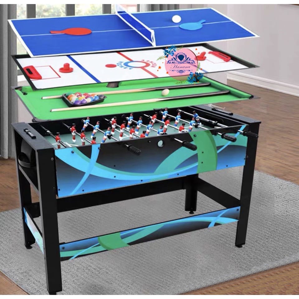 Bàn Bi Lắc Cỡ Lớn 4 Trong 1 Bida, Bóng Bàn, Khúc Côn Cầu,Đầy Đủ Phụ Kiện,Bi A, Air Hockey Mini Gia Đình Văn Phòng Hanana