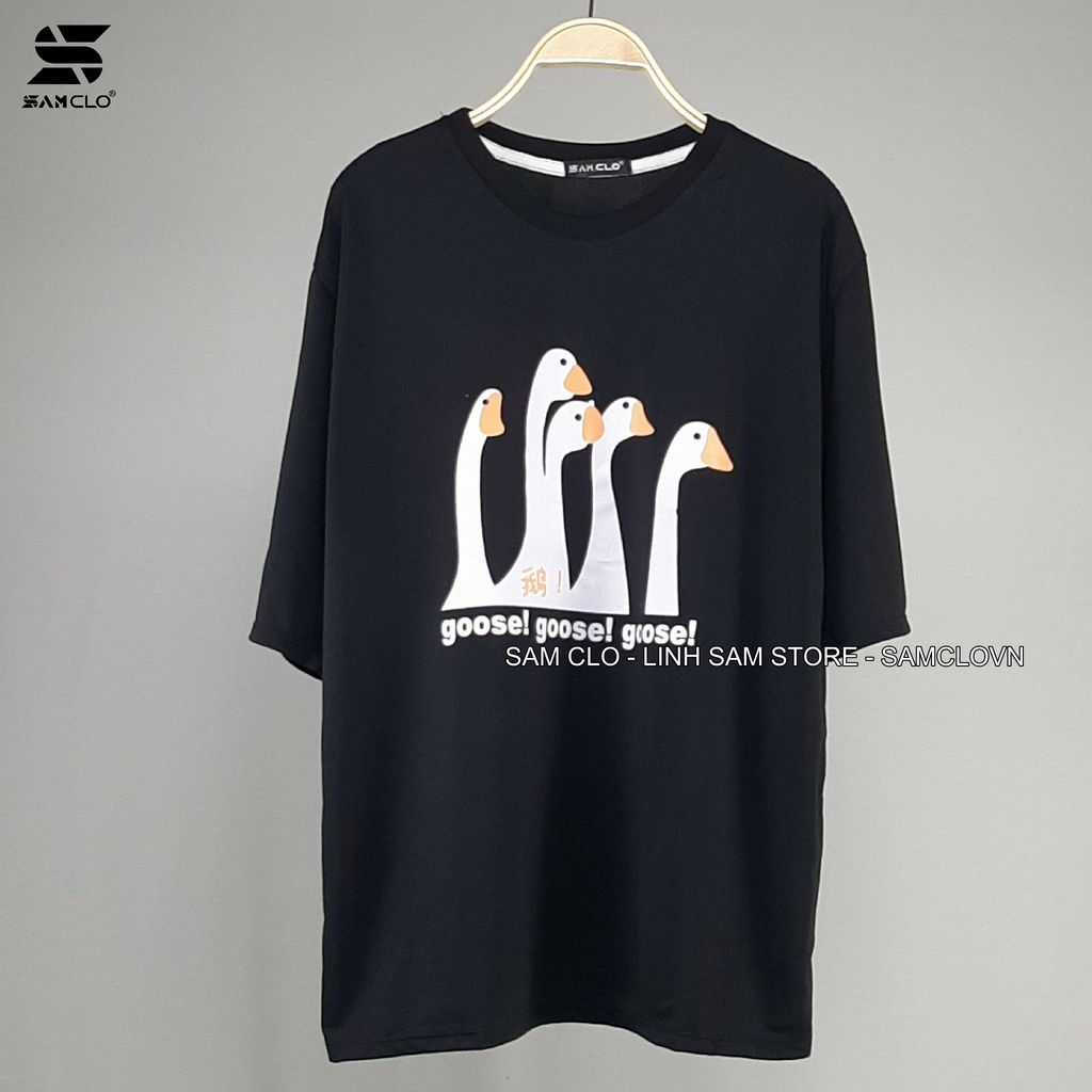 Áo thun tay lỡ nữ SAM CLO freesize phông form rộng dáng Unisex - Ulzzang mặc cặp, nhóm, lớp in hình ĐẦU VỊT chữ GOOSE