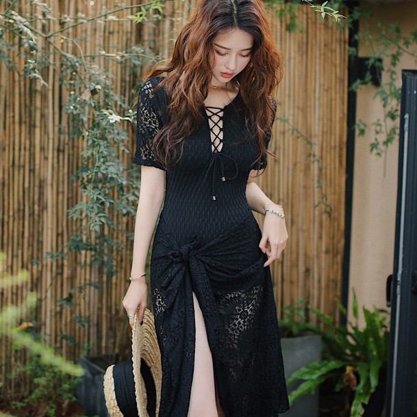 Bikini Đan ngực 2256 ❤️[Hàng có sẵn]❤️Đồ bơi kèm choàng, tinh tế, sang trọng, quý phái