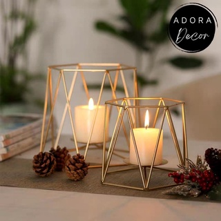 Đồ decor chụp ảnh khung nến golden - rose | quà sinh nhật đồ trang trí phòng ngủ khung sắt ADORA CANDLE