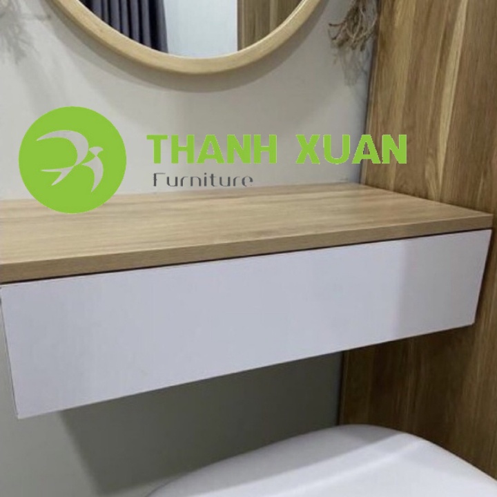 BÀN TRANG ĐIỂM TREO TƯỜNG GỖ MDF - KÈM PHỤ KIỆN