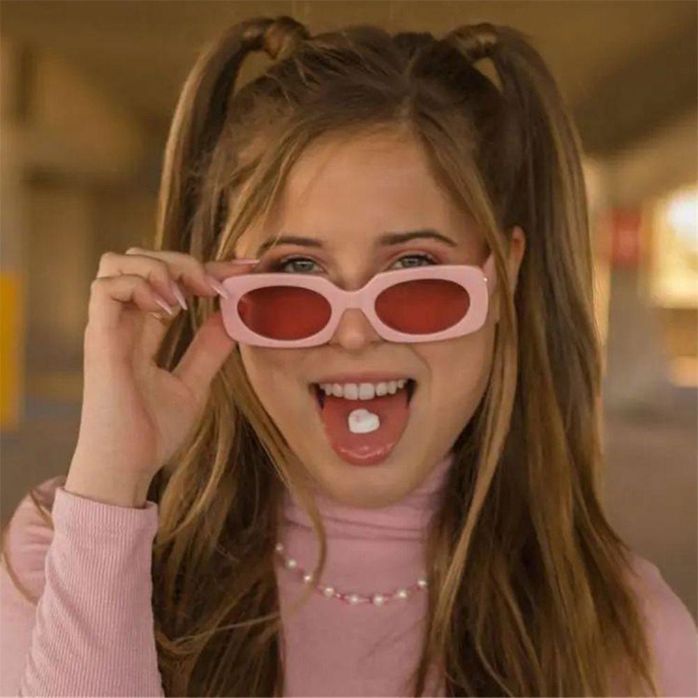 Kính Mát Hình Chữ Nhật Hẹp UV400 Bảo Vệ Mắt Cho Nữ