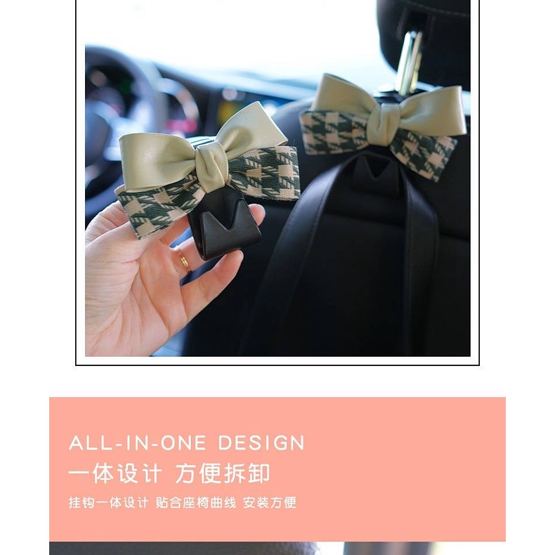 Car Hook Car Seat Invisible Creative Trending Bow Small Hook Interior Decoration Car Seat Back Storage Fantastic PoIg