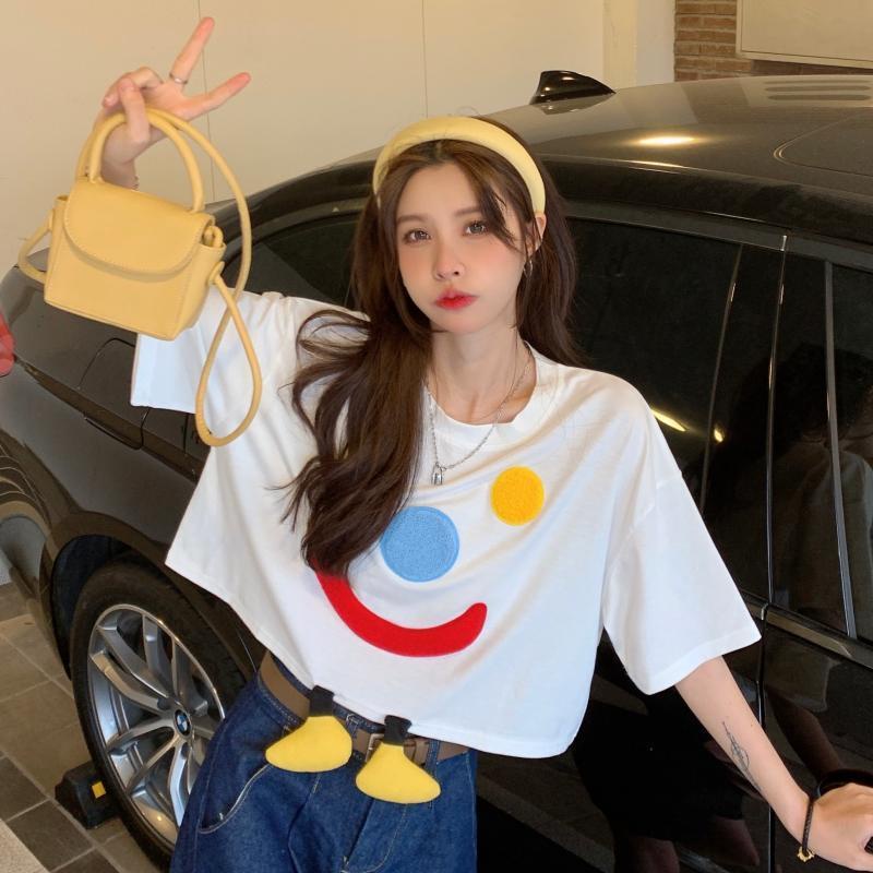 Áo Thun Cotton Ngắn Tay Thời Trang Mùa Hè 2022 Mới Cho Nữ