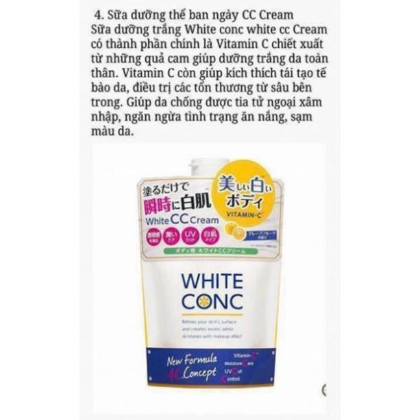 Sữa dưỡng thể trắng da White Conc White CC Cream 200gr (túi) (Giảm giá)