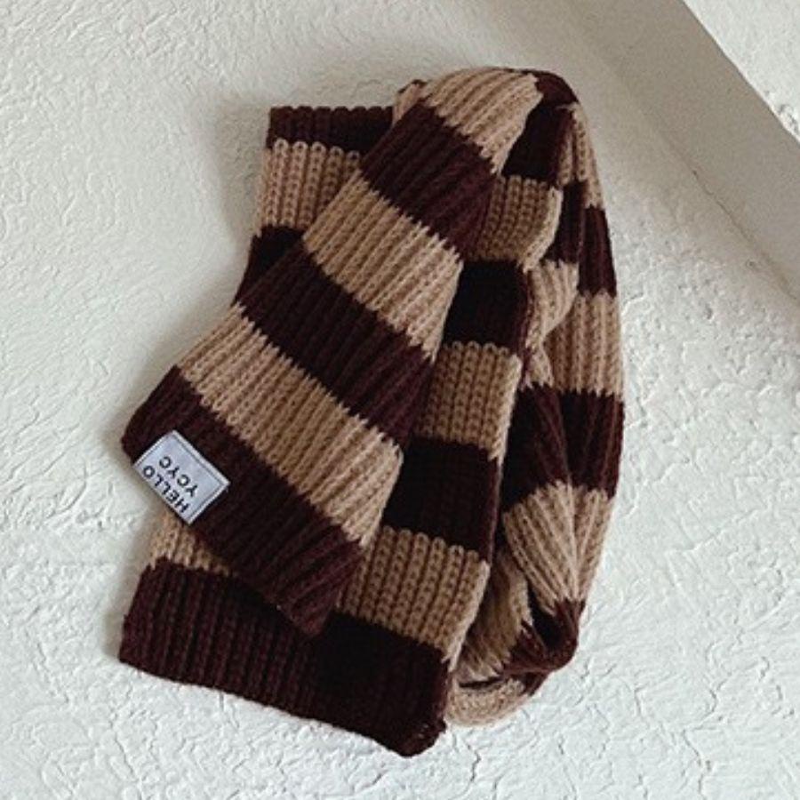 Khăn len sọc ngang phối màu cho bé - I062, phụ kiện thời trang thu đông cho bé trai bé gái 2022