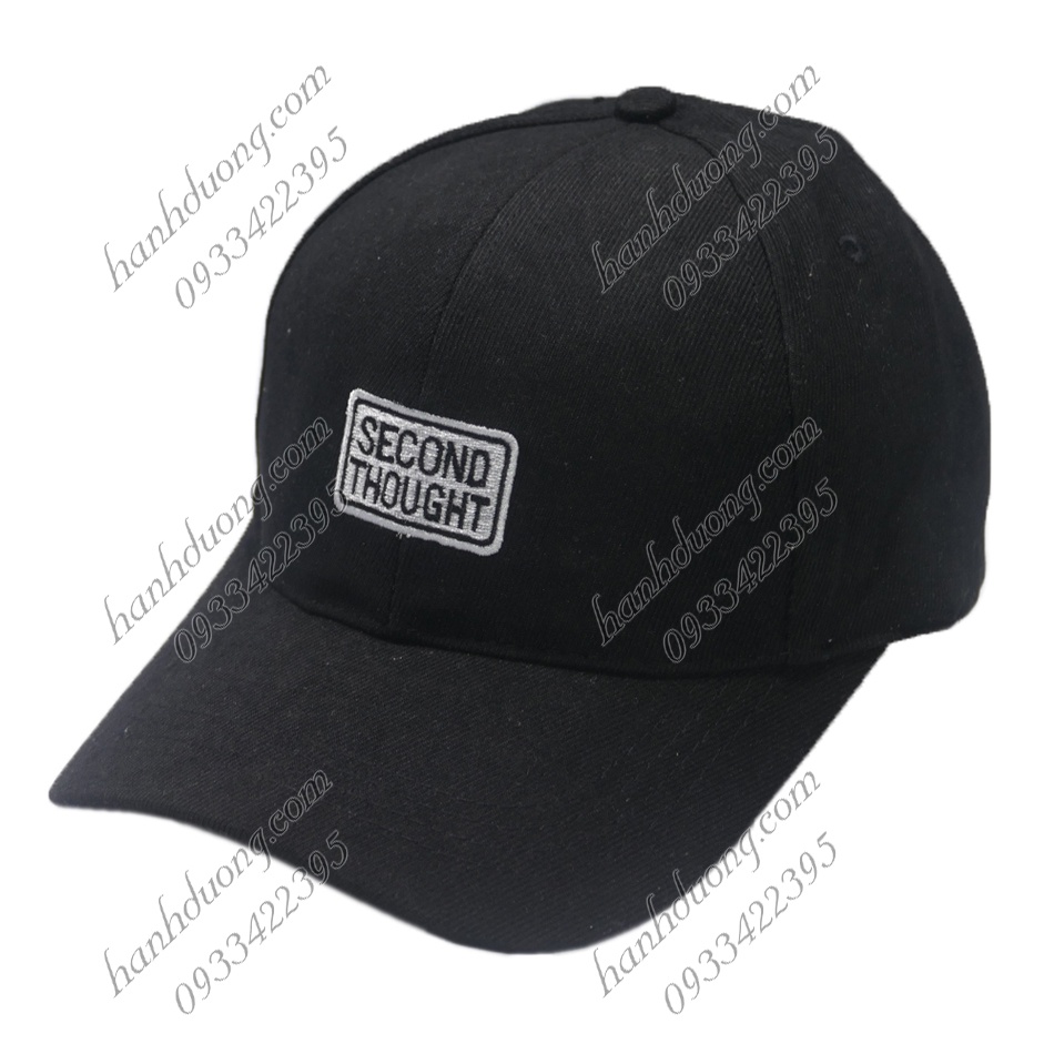 Mũ lưỡi trai nhung thêu chữ Second Thought nón kết nhung phong cách UIzzang form unisex nam nữ thời trang