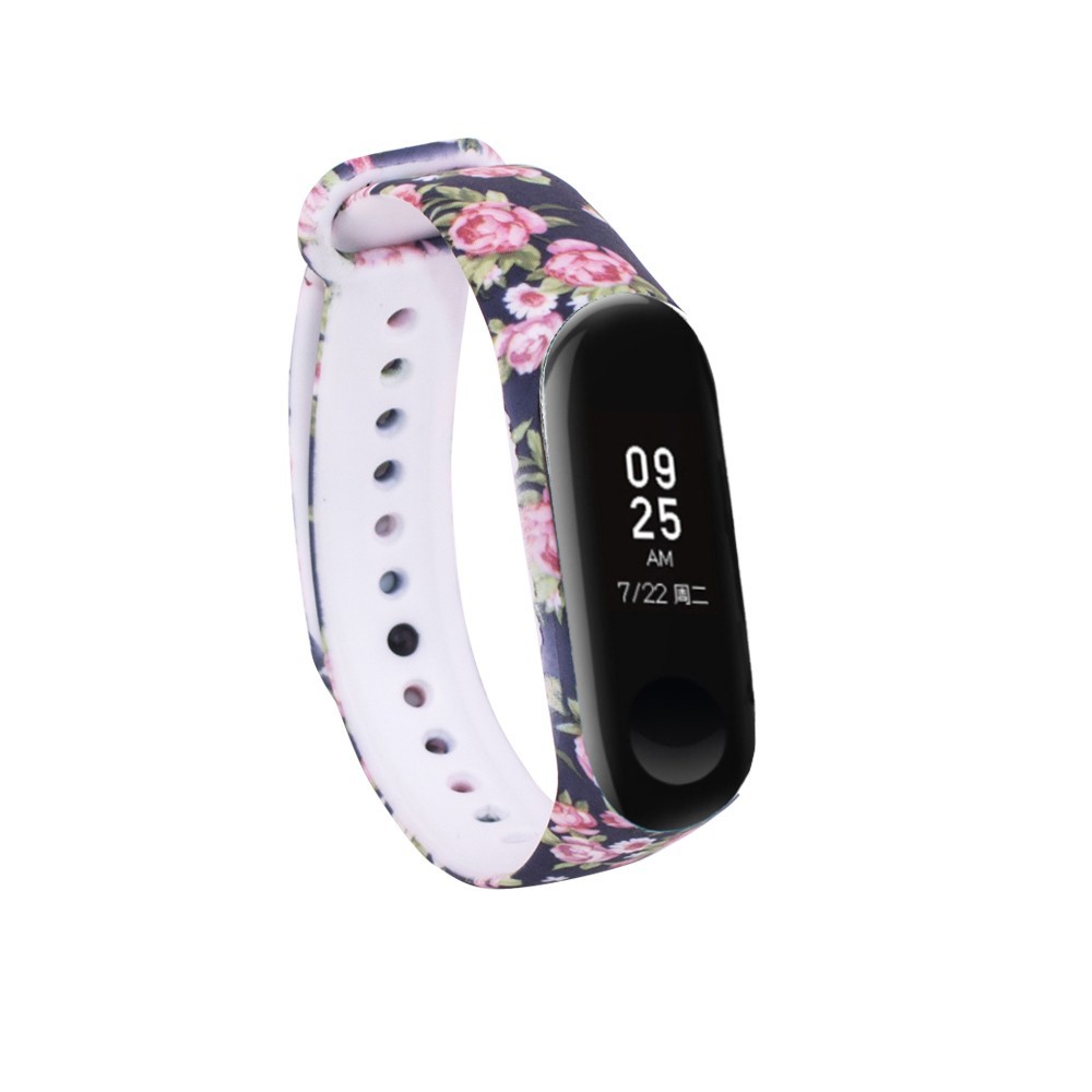 Dây đeo bằng silicon nhiều kiểu họa tiết cho đồng hồ thông minh Xiaomi Mi Band 3 4 MiBand 3 4