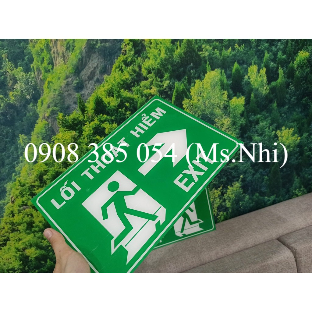 Bảng báo chỉ dẫn lối thoát hiểm chất liệu mica tiện lợi- KT20x30cm