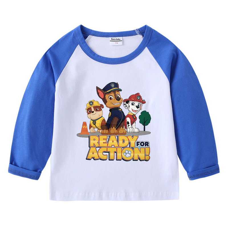 Áo Thun Tay Dài In Hình Paw Patrol Cho Bé Trai Từ 2-10 Tuổi