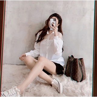 Áo sơmi phối bóng kính tingoan HALTER SHIRT/WH