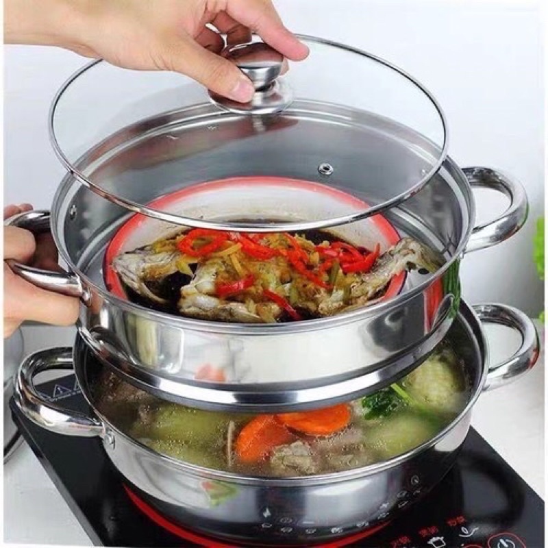 nồi hấp 2 tầng