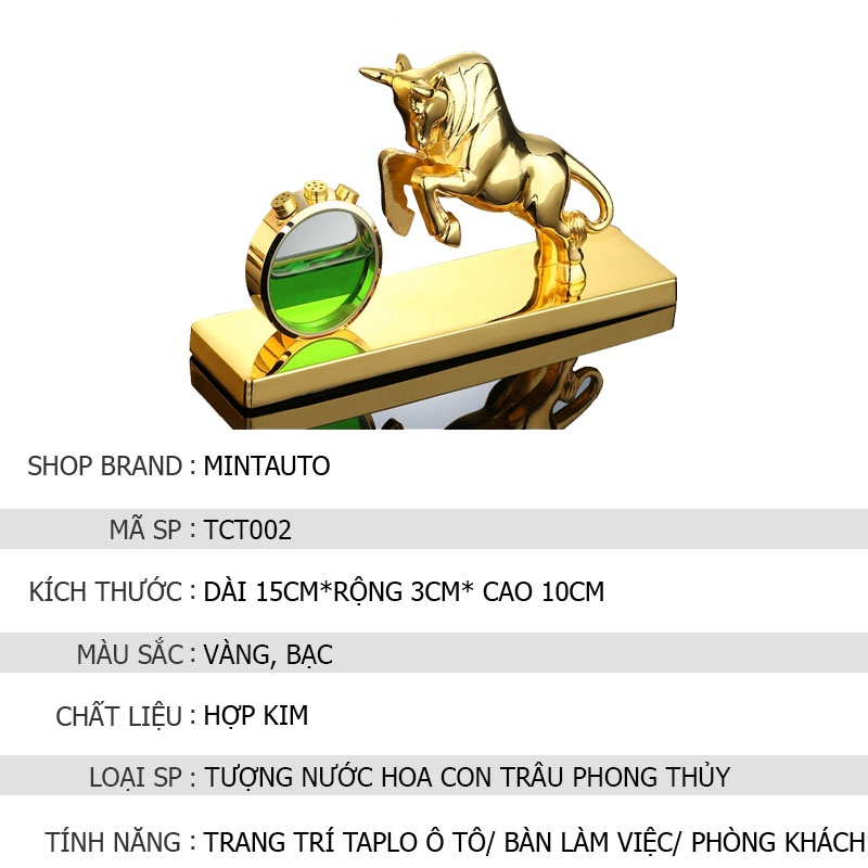 Nước Hoa Ô Tô Tượng Con Trâu Đúc Đồng Có Nước Hoa Trang Trí Taplo Xe Hơi Ô Tô Cao Cấp – Sang Trọng