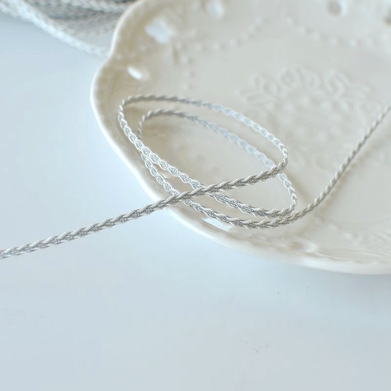 Cuộn dây ruy băng polyester màu vàng/bạc dùng trang trí tiệc cưới DIY