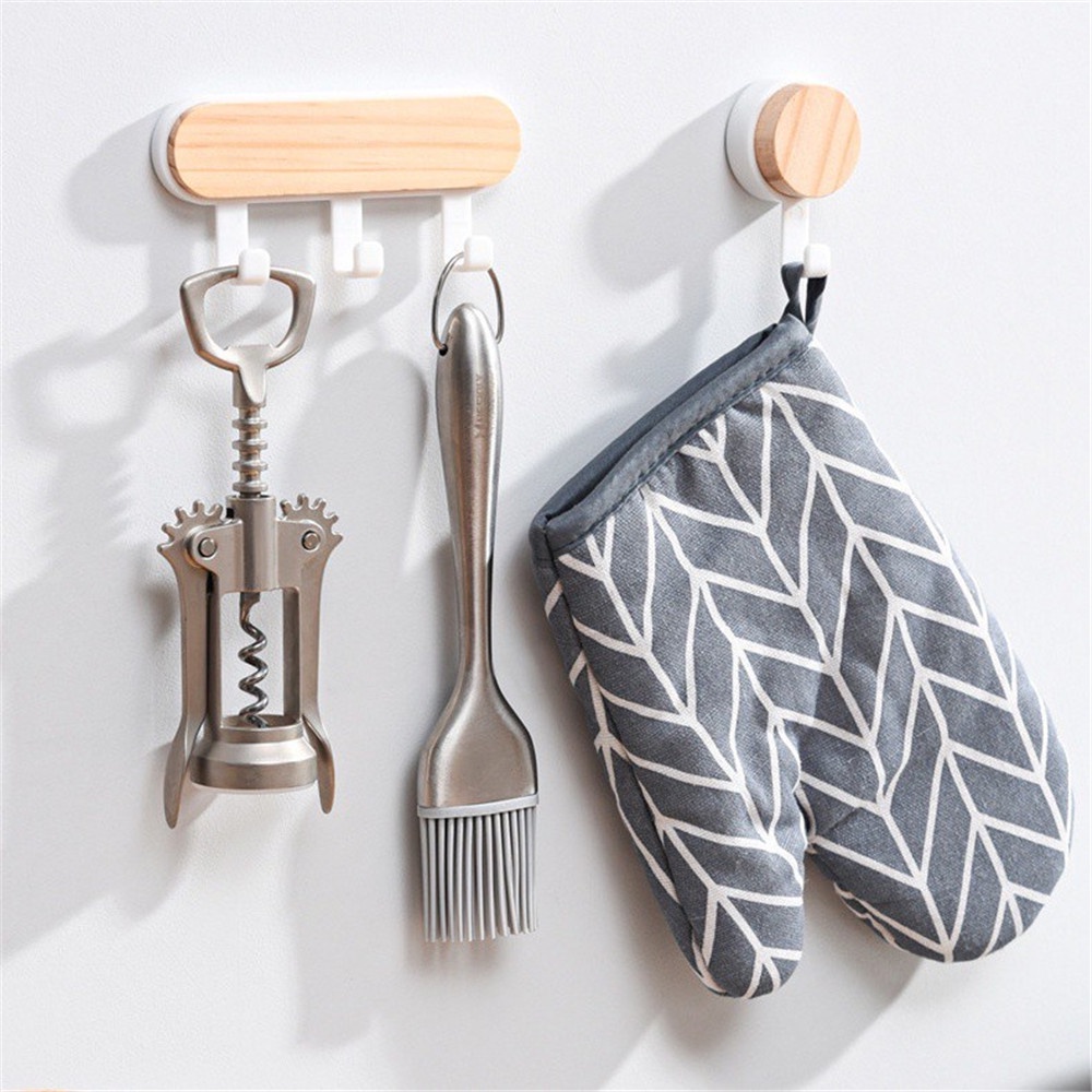 Set 3 Móc Treo Đồ Dán Tường Bằng Nhựa Không Cần Khoan