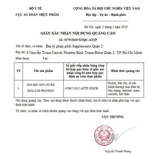 ISO HD 100% PURE ISOLATE PROTEIN - WHEY TĂNG CƠ