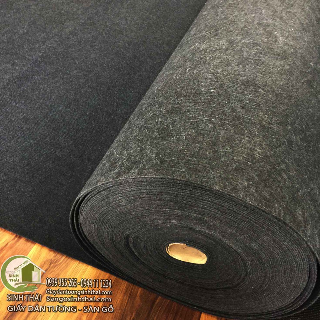 Thảm nỉ trải sàn màu đen - 1m²