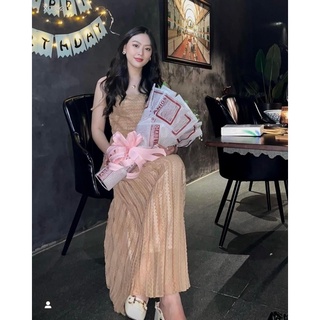 ĐẦM MAXI HAI DÂY PLI