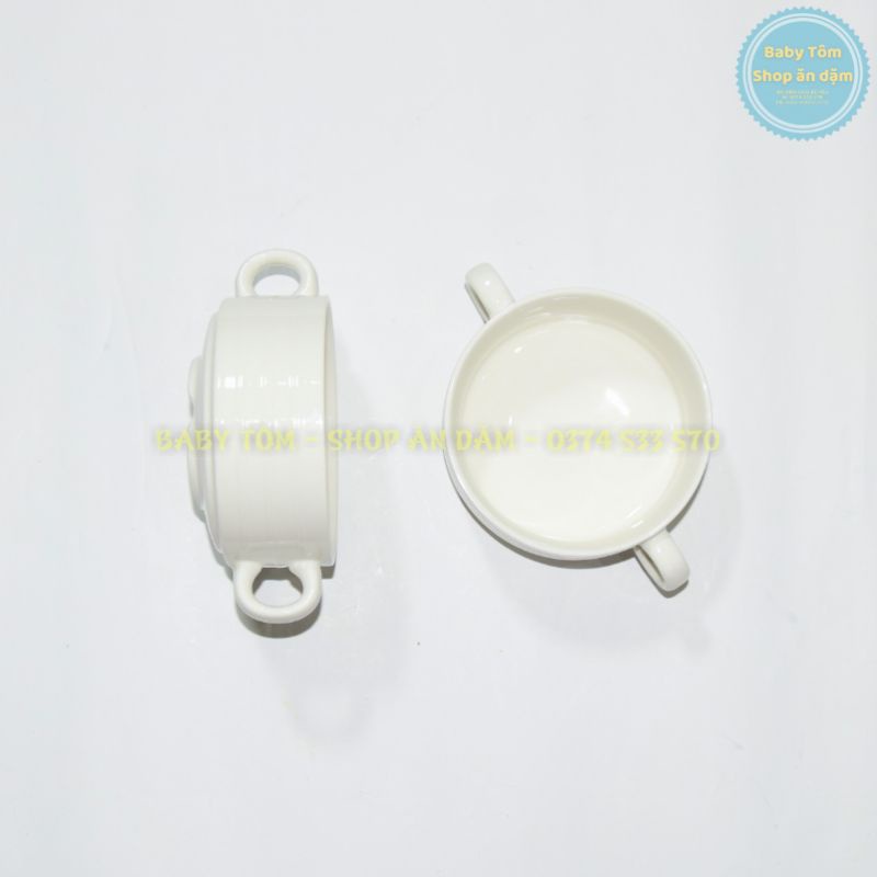 Bát ăn dặm gốm sứ hai quai 230ml NPP Baby Tôm