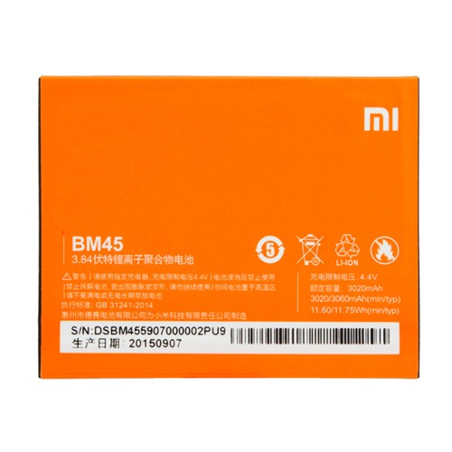 Pin Xiaomi Redmi Note 2/ BM45 - Bảo hành 12 tháng - Hoàn tiền 100% nếu không hài lòng